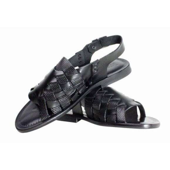 William Men’s Black Sandals Shoes, Italian Leather Shoes main image 6